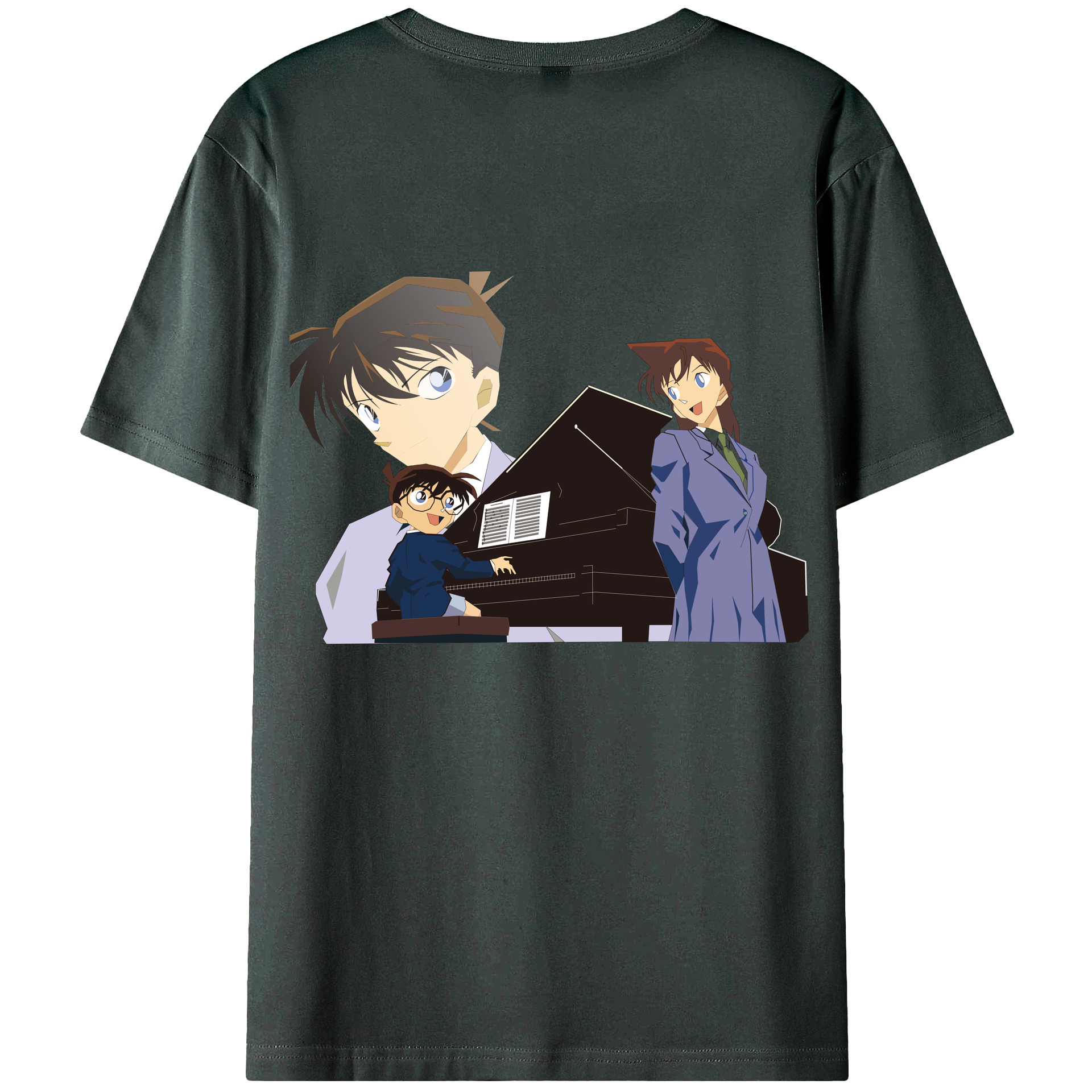 （画像用） 名探偵コナン 毛利 蘭 もうり らん、モーリ ラン Detective Conan Rachel Moore 綿100％ メンズ半袖Tシャツ（バックプリント） 通気性